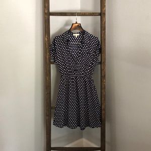 Navy polka dot dress